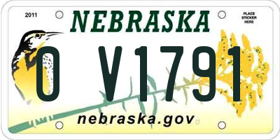 NE license plate 0V1791