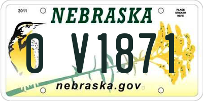 NE license plate 0V1871