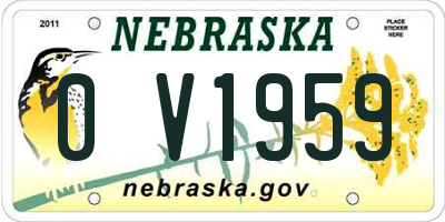NE license plate 0V1959