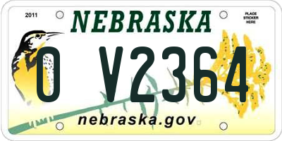 NE license plate 0V2364
