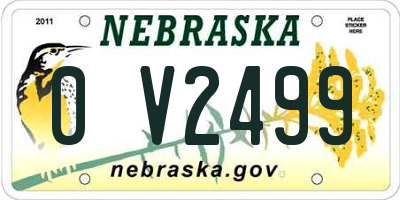 NE license plate 0V2499