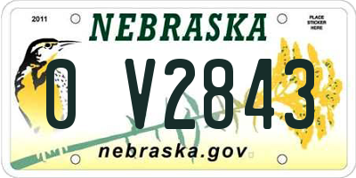 NE license plate 0V2843