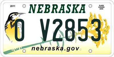 NE license plate 0V2853