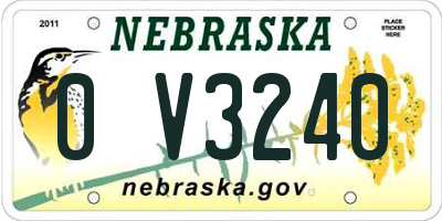 NE license plate 0V3240