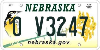 NE license plate 0V3247