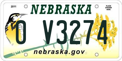 NE license plate 0V3274