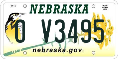 NE license plate 0V3495