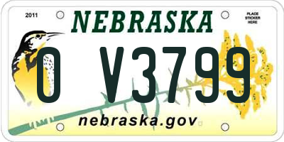 NE license plate 0V3799