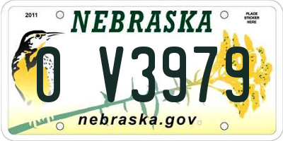 NE license plate 0V3979
