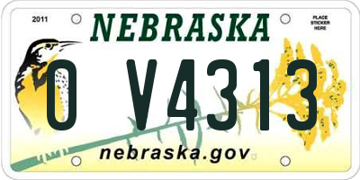 NE license plate 0V4313