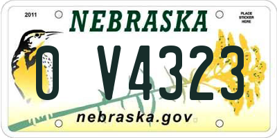 NE license plate 0V4323