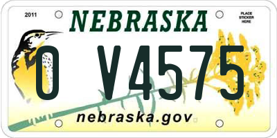 NE license plate 0V4575