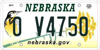 NE license plate 0V4750