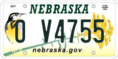 NE license plate 0V4755