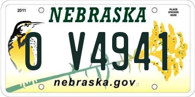 NE license plate 0V4941