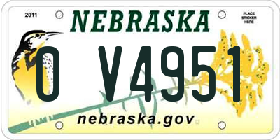 NE license plate 0V4951