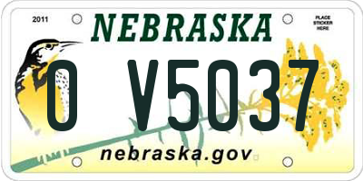 NE license plate 0V5037