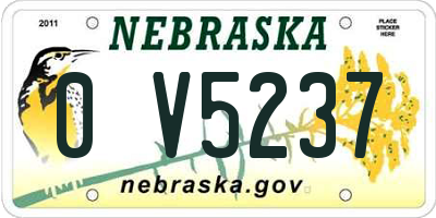 NE license plate 0V5237