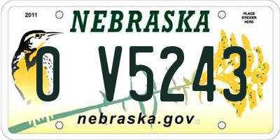 NE license plate 0V5243