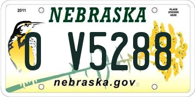 NE license plate 0V5288