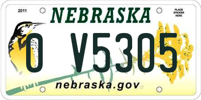 NE license plate 0V5305