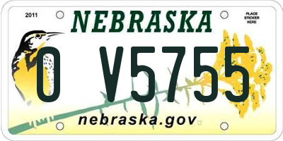 NE license plate 0V5755