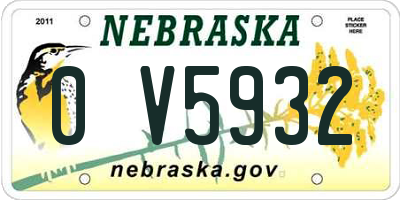NE license plate 0V5932