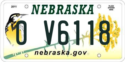 NE license plate 0V6118