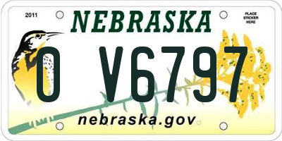 NE license plate 0V6797