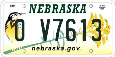 NE license plate 0V7613