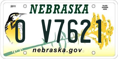 NE license plate 0V7621