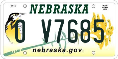 NE license plate 0V7685