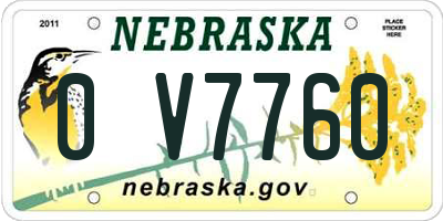 NE license plate 0V7760