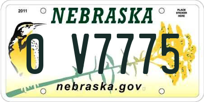 NE license plate 0V7775