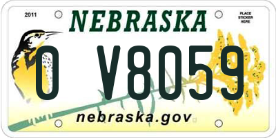 NE license plate 0V8059