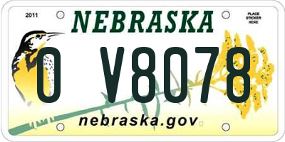 NE license plate 0V8078