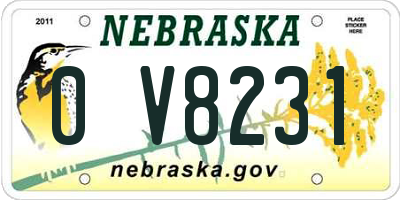 NE license plate 0V8231