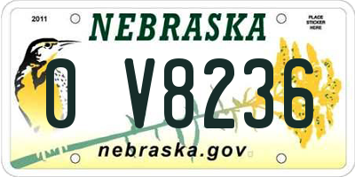 NE license plate 0V8236