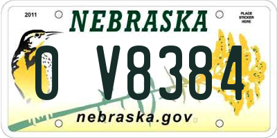 NE license plate 0V8384