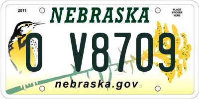 NE license plate 0V8709