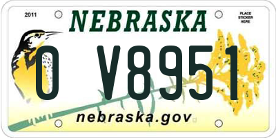 NE license plate 0V8951