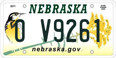 NE license plate 0V9261