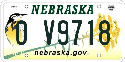 NE license plate 0V9718