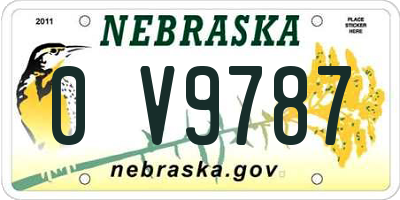 NE license plate 0V9787