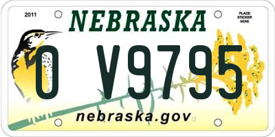 NE license plate 0V9795