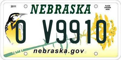 NE license plate 0V9910