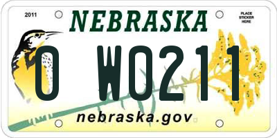 NE license plate 0W0211