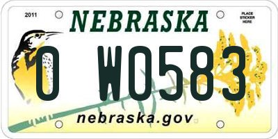 NE license plate 0W0583