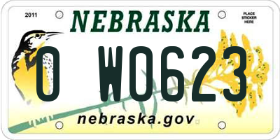 NE license plate 0W0623
