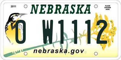 NE license plate 0W1112